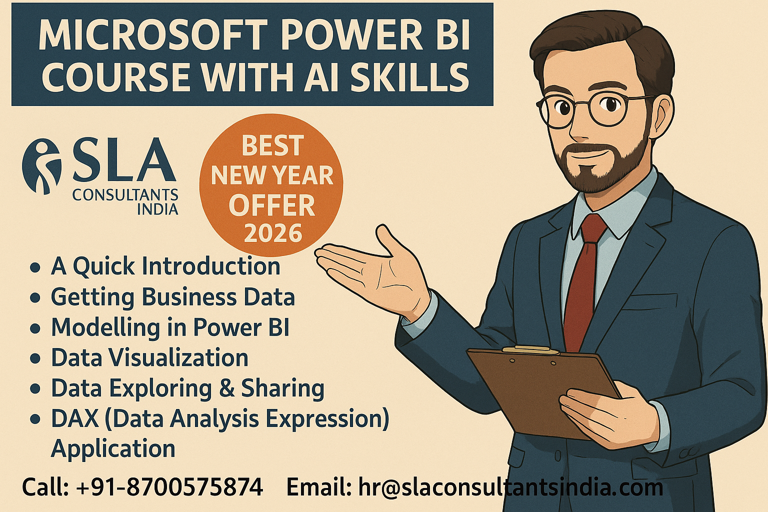 Bm/Deloitte Power Bi Training Course In Delhi 100% Job [Update Skills In Gen Ai, For 2026 Mnc Career] - Tableau Gen Ai Certification, Sla Analytics And Data Science Institute, 